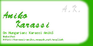 aniko karassi business card